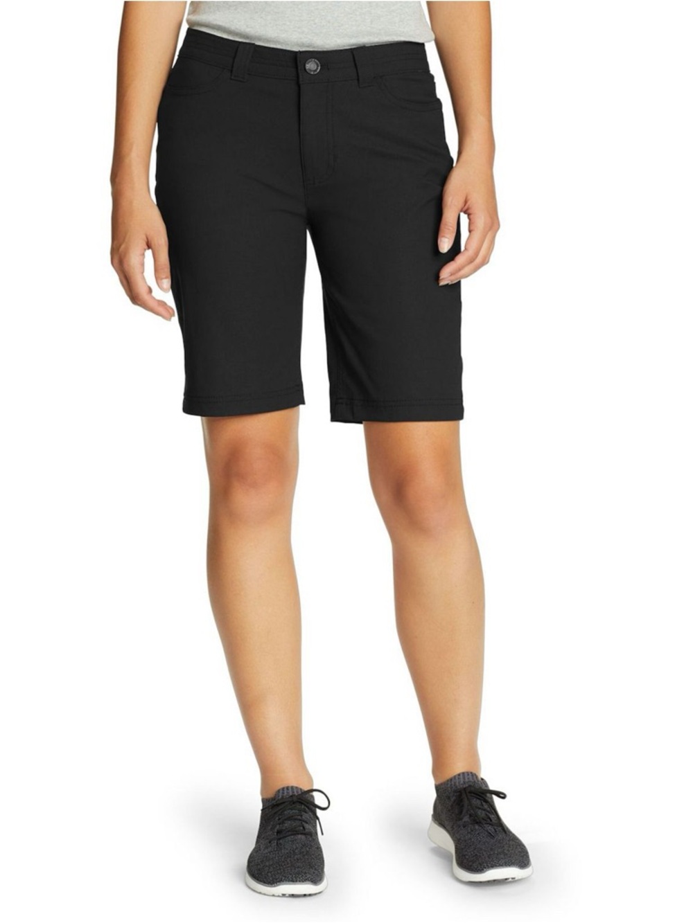 Sz 6 Women's Eddie Bauer Rainier 4-Pocket Bermuda Shorts BLK